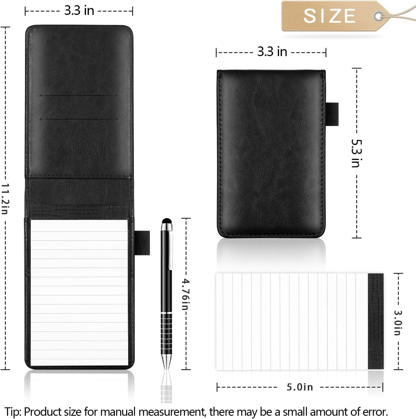 Mini Pocket Notepad Holder Set With Pen Notebook Leather Notebooks Writing Pads