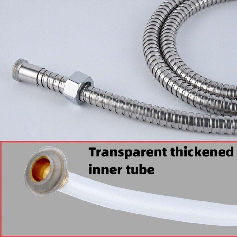 1.2-3m Shower Head Hose Handheld Stainless Steel Bathroom Flexible Tube Bath