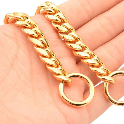 Stainless Steel Puppy Dog Pet Choke Collar Metal P Chain Slip Training Choker