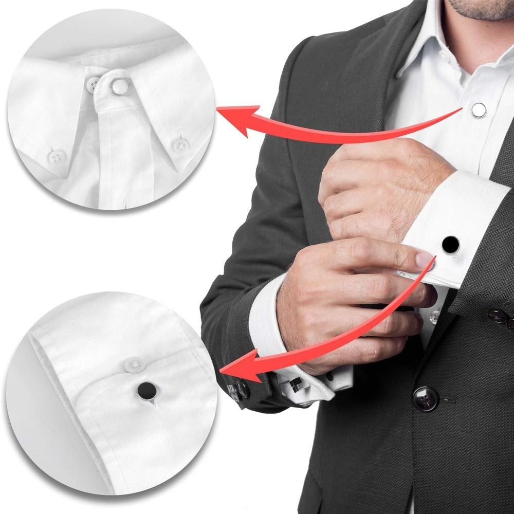 8Pcs Elastic Collar Button Extender  for Shirt Dress Pants