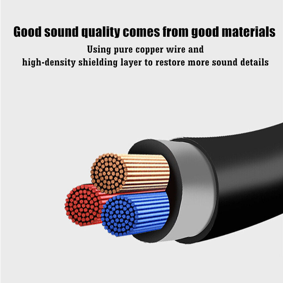 3.5MM MALE TO MALE AUX CABLE CORD CAR AUDIO PC HEADPHONE JACK FOR CAR AND PHONE