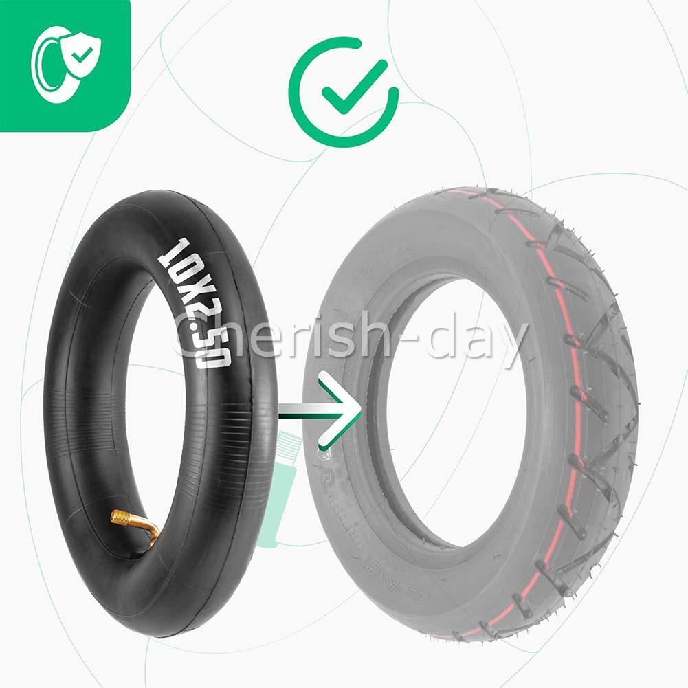 2Pcs Black Inner Tube 10x2.5 80/65-6 255X80 For 10'' Inch Electric Scooter Tyre