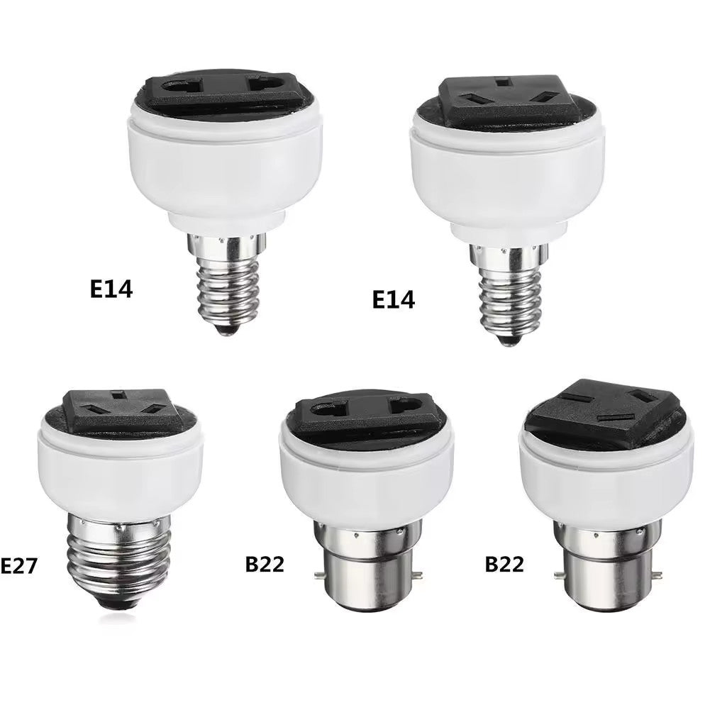 Light Bulb Socket to AU Power Outlet Adapter E27 B22 E14 Plug Garage Shed AU