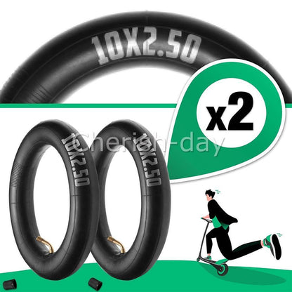 2Pcs Black Inner Tube 10x2.5 80/65-6 255X80 For 10'' Inch Electric Scooter Tyre