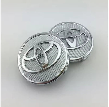 Set of 4 Toyota 62mm Silver Centre Wheel Hub Caps Emblem Badge Camry Hilux RAV4