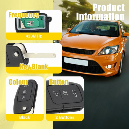 Transponder 3Button Remote Flip Key Fits FORD BF FG Falcon Territory Mondeo FPV