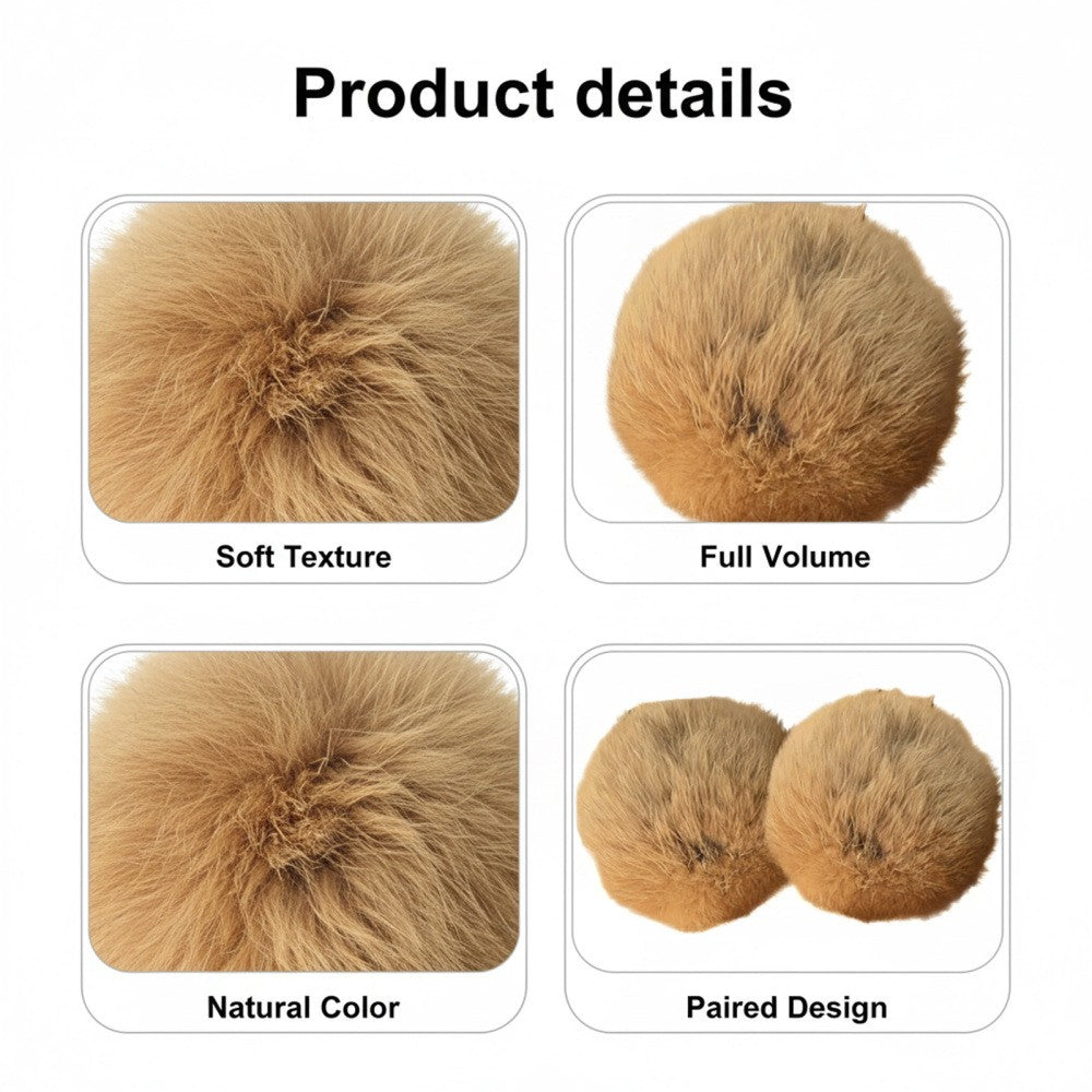 1-6Pcs Real Rabbit Fur Cat Toy Balls Soft Fuzzy Interactive Pet Chasing Play Toy