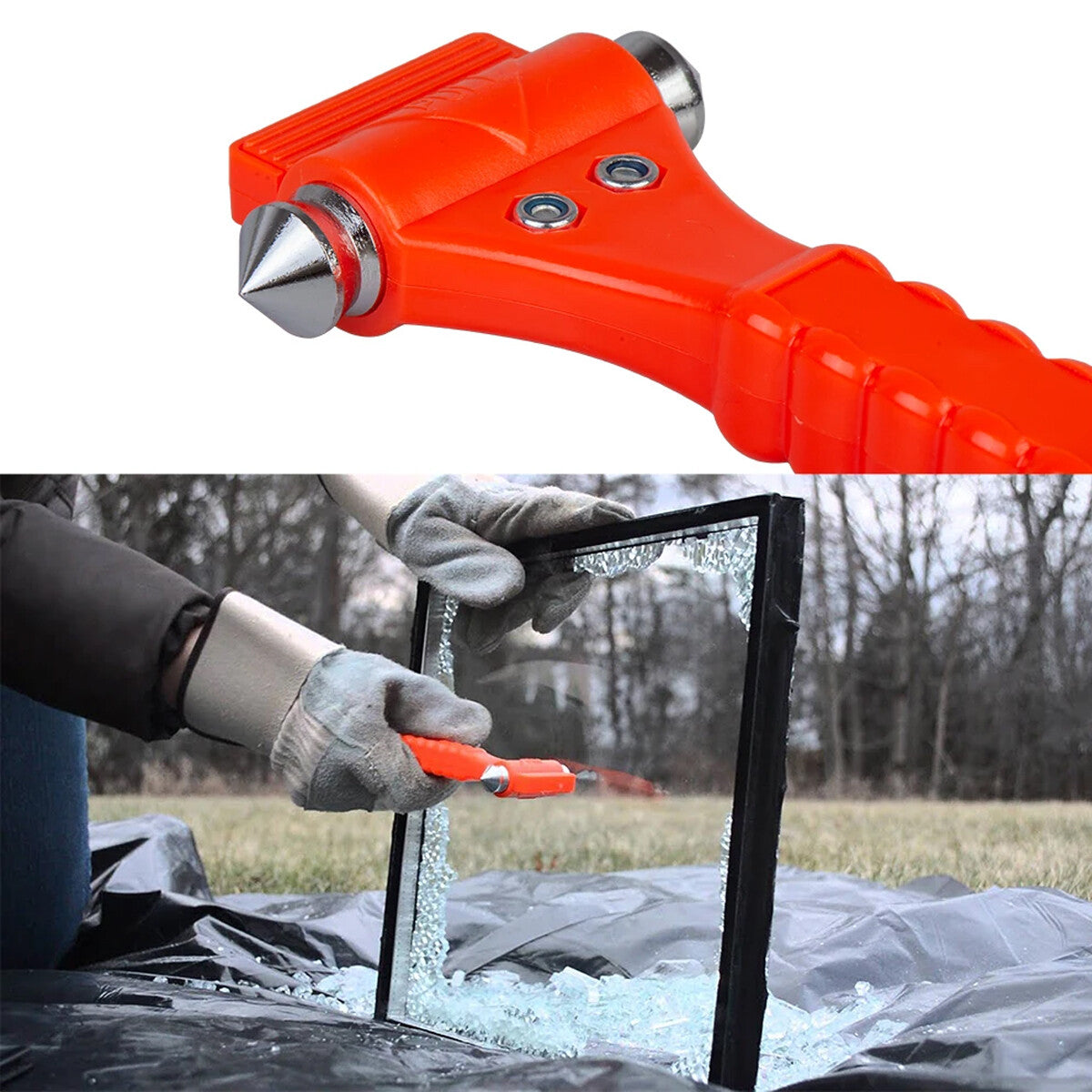 2X Car Emergency Hammer Window Glass Breaker Seat Belt Cutter Safety Escape Tool