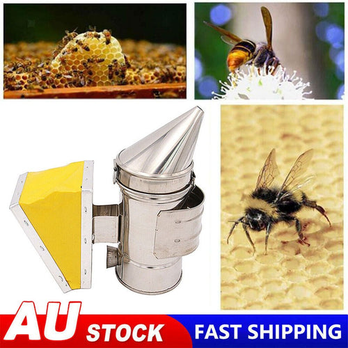 Beekeeping Smoker Stainless Steel Equipment Hive Box Tool Supplies For Beehive Bee Manual Smoke Maker With Hanging Hook Tools