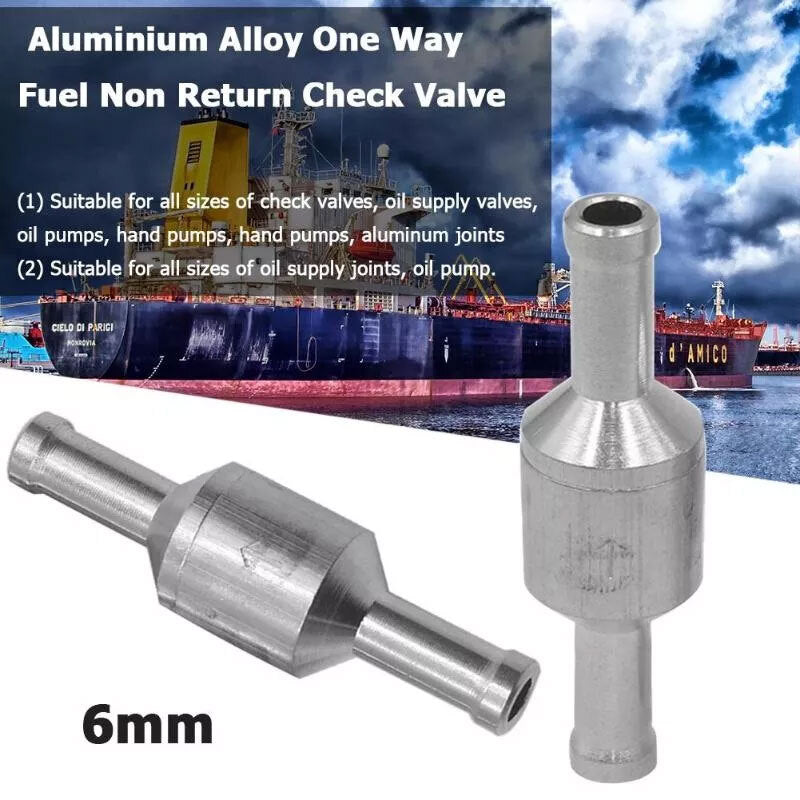 2PC 6/8/10/12mm One Way Non Return Check Valve Air Fuel Petrol Diesel Oil Vacuum