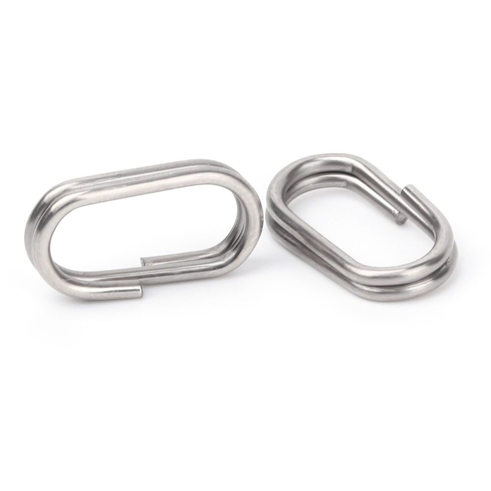 Durable Fast Lock Connector Fishing Hanging Snap Oval Split Rings Barrel Swivel