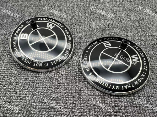 Competition Black w/Grommets BMW Replacement 82mm Front 74mm Rear Emblem Badge