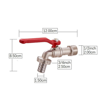 1/2x3/4 Lever Water Tap with Red Handle Garden Irrigation Accessory