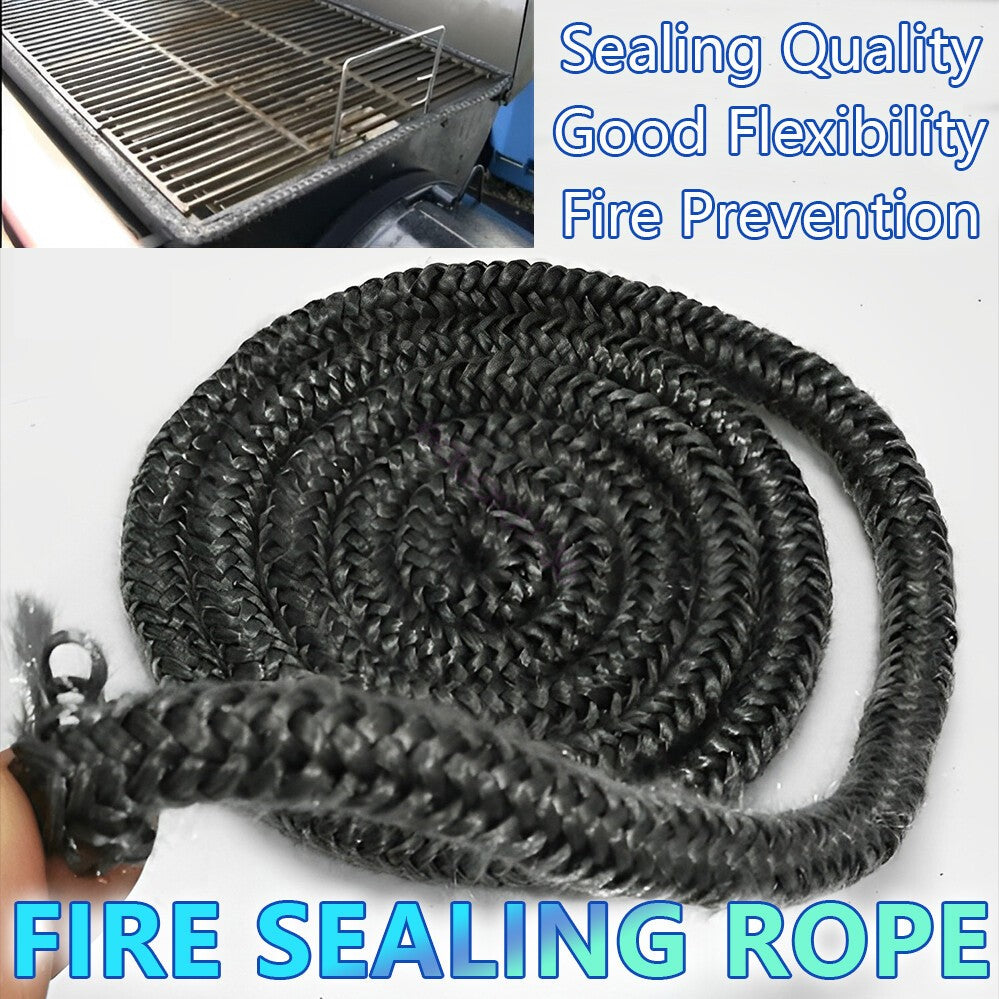 6-25MM Wood Fire Stove Heater Door Rope Seal Gasket Fiberglass Fireplace 200CM