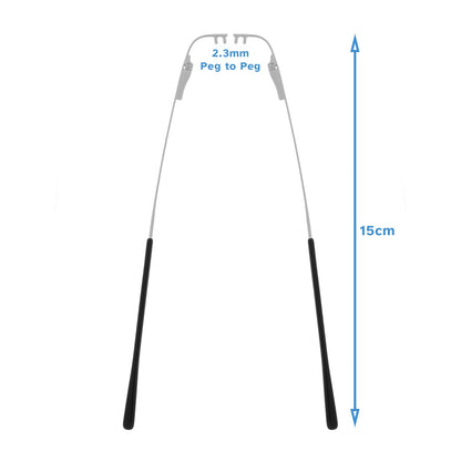 2pcs Silver 14cm Metal Rimless Eyeglass Temple Arm With End Tips 2.3mm Pegs