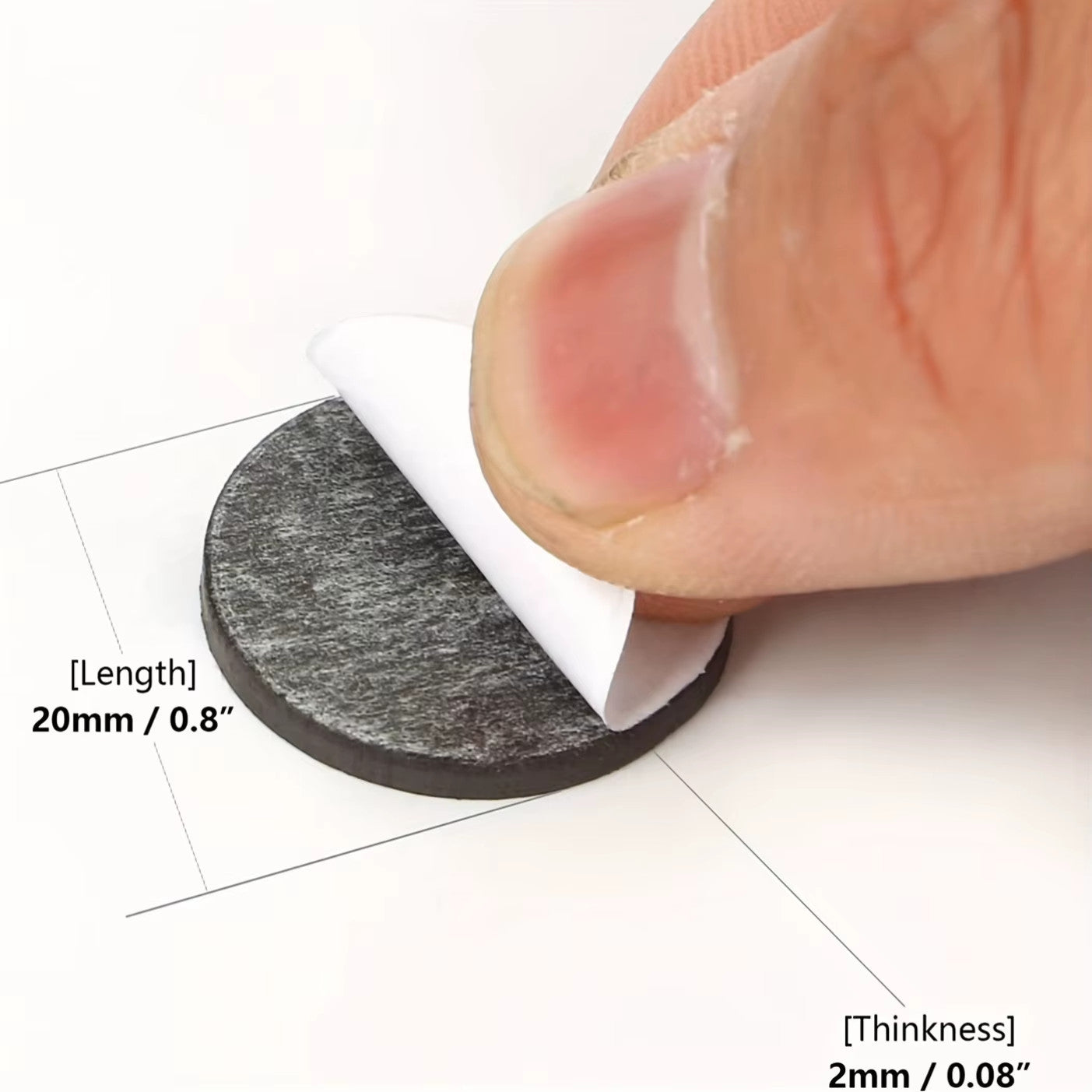 Easy-Peel 0.8" Magnetic Dots - Strong Adhesive, Flexible Sticky Magnets for Phot