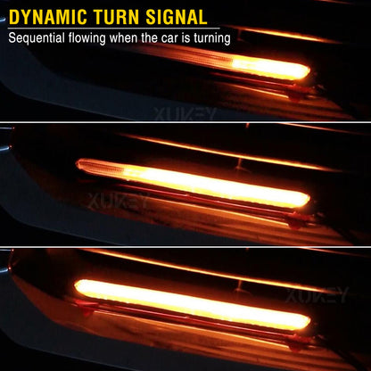 2x Car Sequential Tube Strip Turn Signal Indicator DRL Daytime Running LED Light