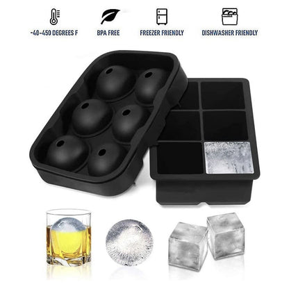 Large Ice Cube Tray Ball Maker Big Silicone Mold Sphere Whiskey Round Mould AU