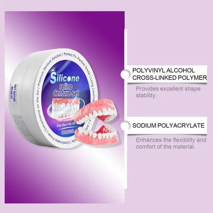 Silicone Denture Set Teeth Comfort Fit Silicone Denture Set for Women Men AUS