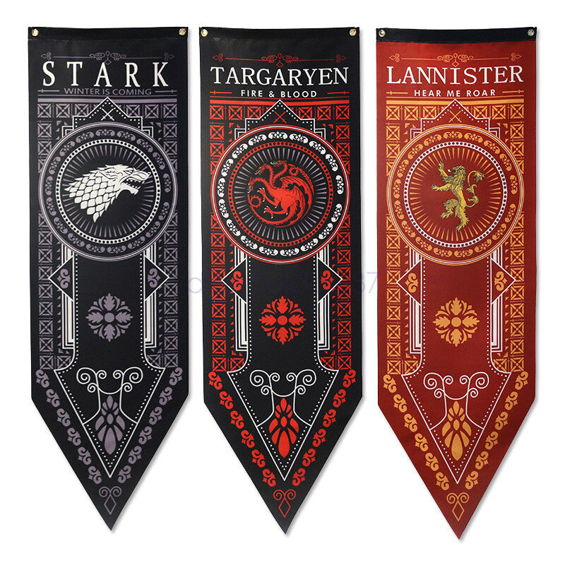 New Game of Thrones Wall Hanging Flag Décor House STARK TARGARYEN TYREL Banner
