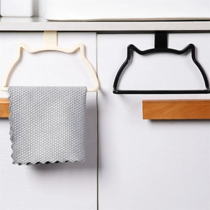 Punch-free Towel Rack Cat-Shaped Door Back Hook  Home Organizer