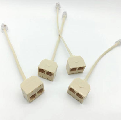 Telephone RJ11 Male Line to Double RJ11 Female Jack Filter Splitter Adapter Fix