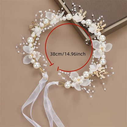 Imitated Pearl Kids Flower Crown Head Hoop  Girls Adult Hair accessories