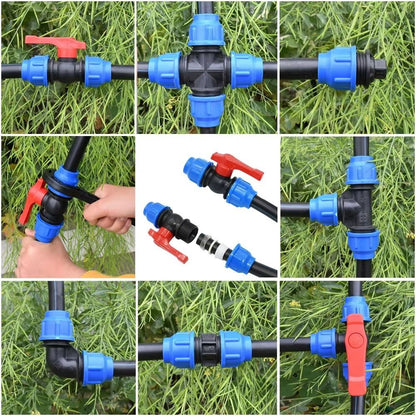 Irrigation 3-Way Ball Valve 20/25/32/40/50mm Water Pipe Fittings  Lawn