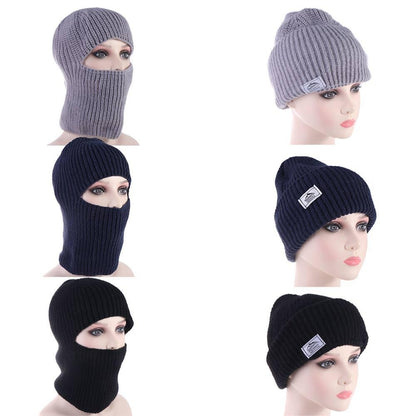 Full Face Ski Warm Knitted Balaclava Hats 2 in1 Mask Beanies Hats Winter