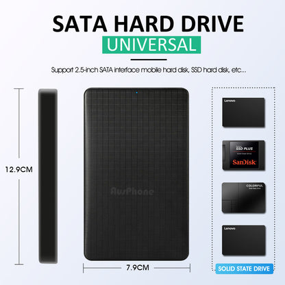 New 5Gbps USB 3.0 Portable External Hard Drive Case Ultra Box Slim SATA Storage