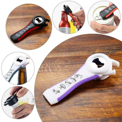 Multi-Use Bottle Opener Non Slip Screw Beer Can Jar Lid Top Remover Kitchen Tool