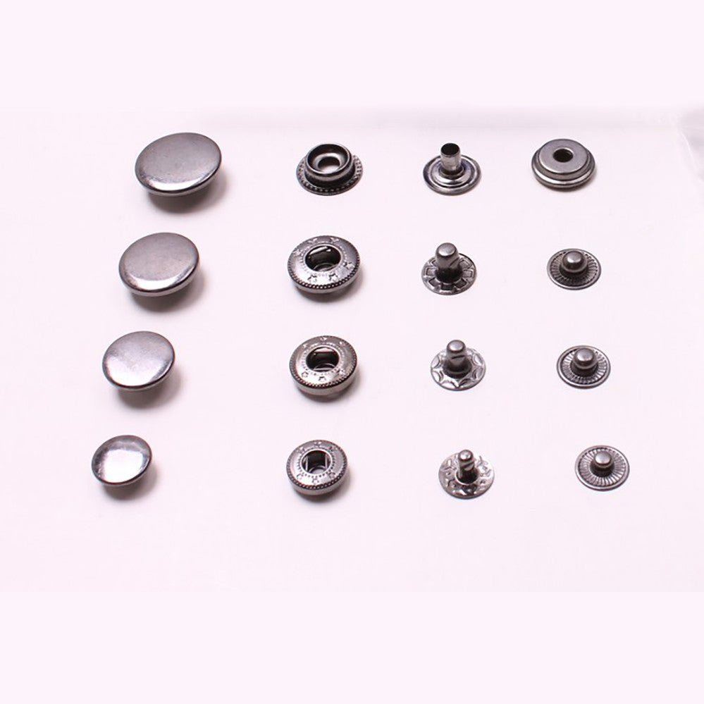 50 sets Studs Kit Buttons Tool Heavy Duty 10/12.5/15/17mm Snap Fasteners Press