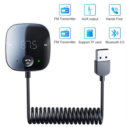 USB Bluetooth 5.0 Wireless Car FM Transmitter Aux Stereo Audio Receiver Adapter