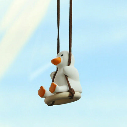 Cute Swing Duck Car Pendant Car Mirror Swinging Duck Car Hanging Ornament AU