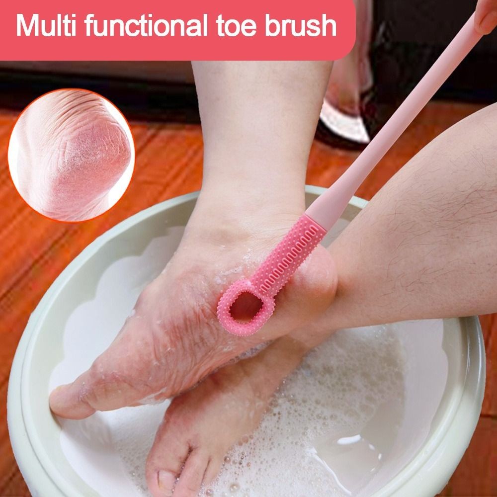 Foot Scrubber Shower Foot Wash Brush Toe Gap Cleaner  Feet Care Tool