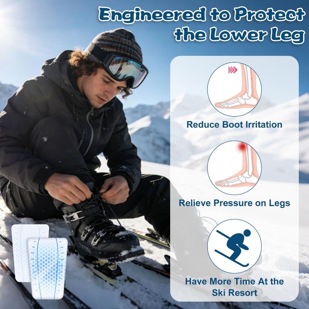 Shock Absorption Ski Gel Guards Reusable Shin Pads  Skiing Equipment