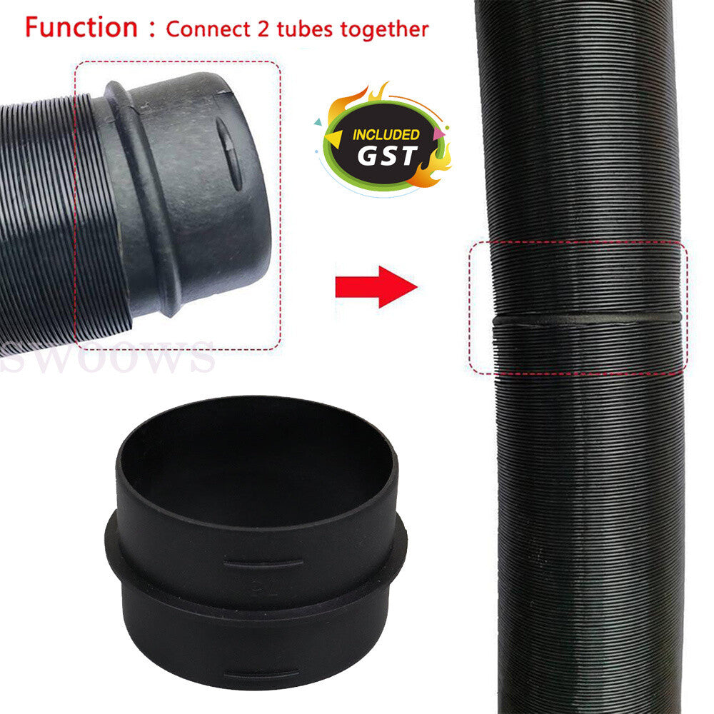 75mm Duct Joiner Pipe Air Diesel Heater Hose Connector For Eberspacher 1/2/3pcs