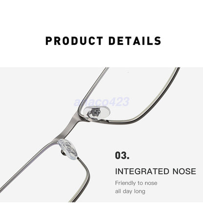 2PACK Men Square Metal Frame Spring Hinge Reading Glasses Eyeglasses +1.0 ~ 6.0
