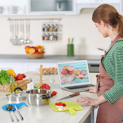 Spoon Rest Silicone Kitchen Holder Heat Resistant Utensil Cooking Rack Colorful