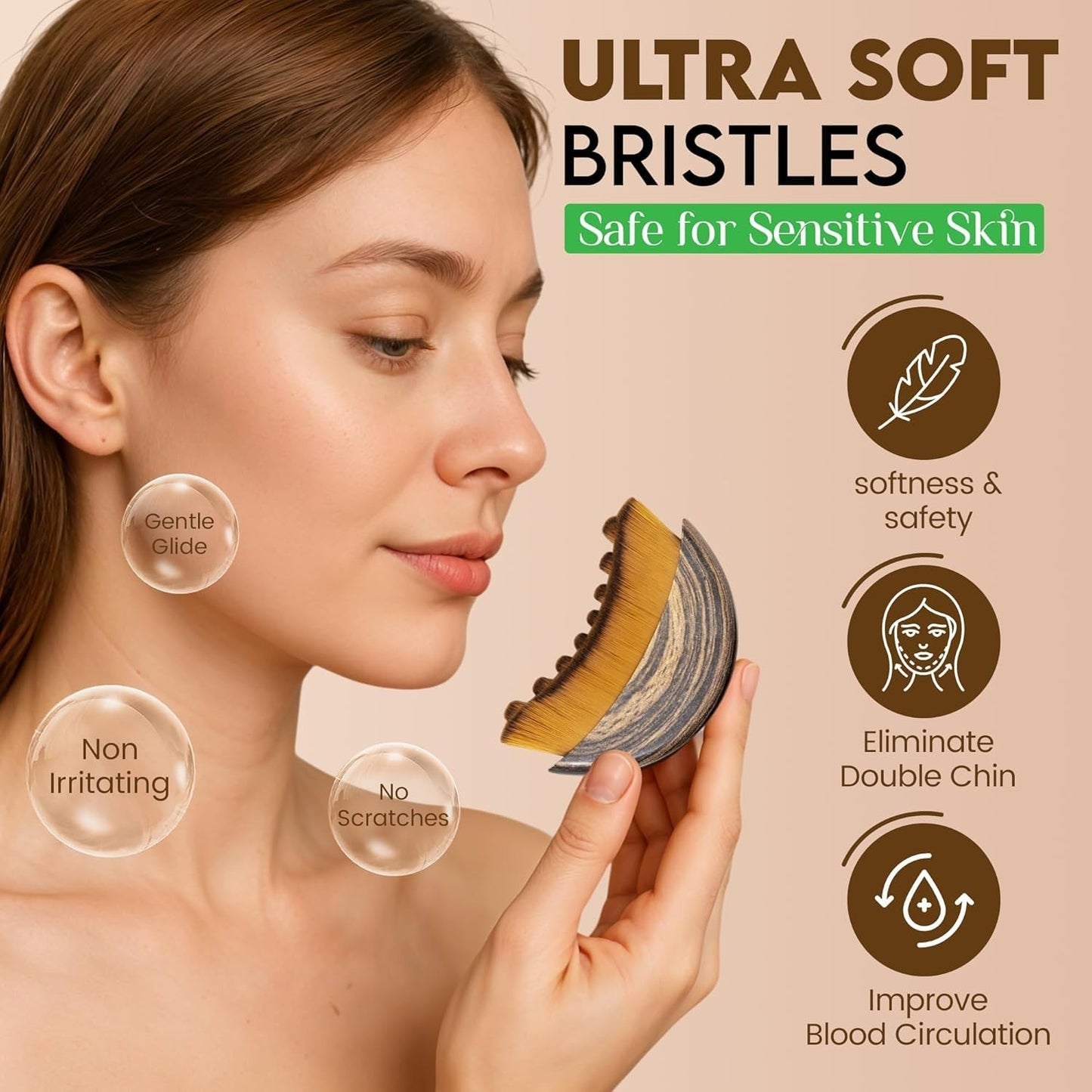 Lymphatic Contour Face Brush Dry Brushing Face Brush Lymphatic Drainage Massage