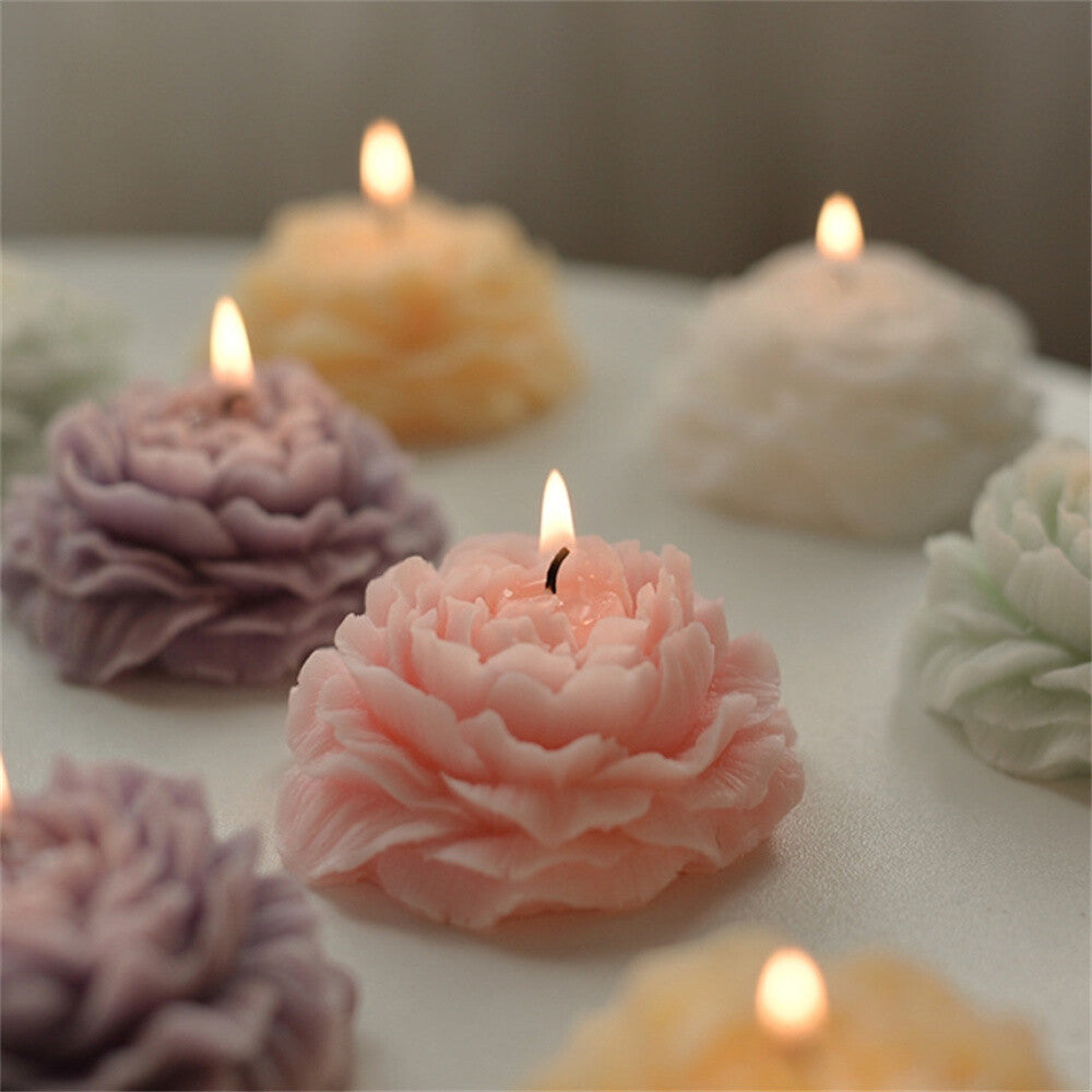 3D Peony Aroma Candle Silicone Mold DIY Peony Flower Mousse Cake Chocolate Mould