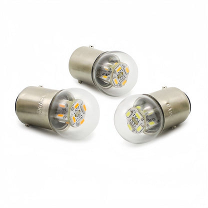 2 x Cool White G18 BA15S 1156 6V 12SMD 100LM LED Globes (2pcs)