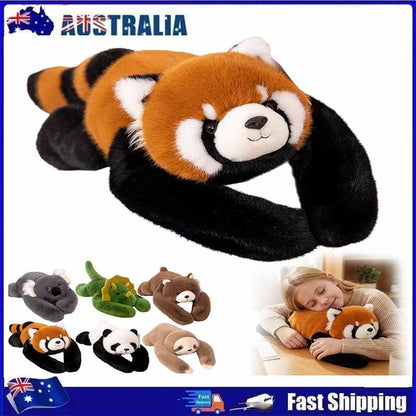 Weighted Long Arm Stuffed Animal Fluffy Toy Bear Raccoon Pillow Holiday Gifts