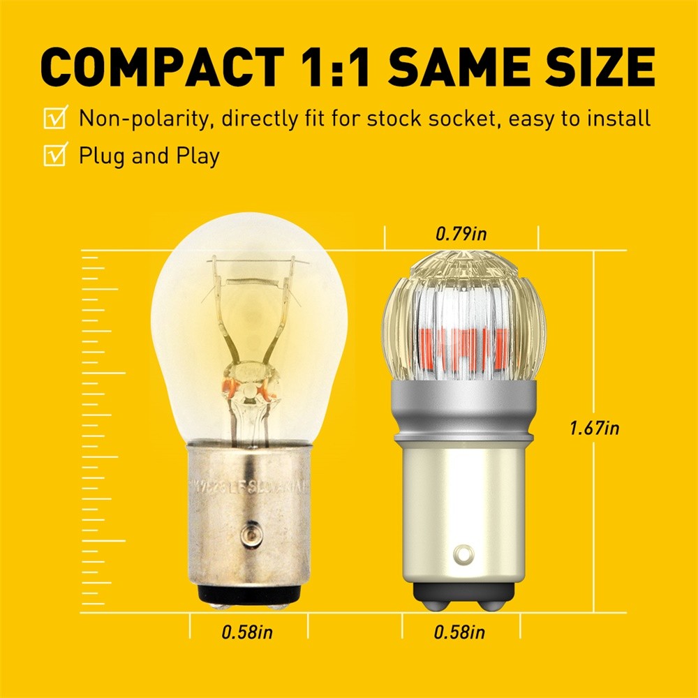 AUXITO 2X 1157 LED BAY15D BRAKE/STOP LIGHT TAIL BULB LIGHT PURE RED SUPER BRIGHT