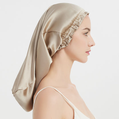 Pure Mulberry Silk Sleep Cap Head Long Hair Care Sleeping Bonnet Night Cap Wrap