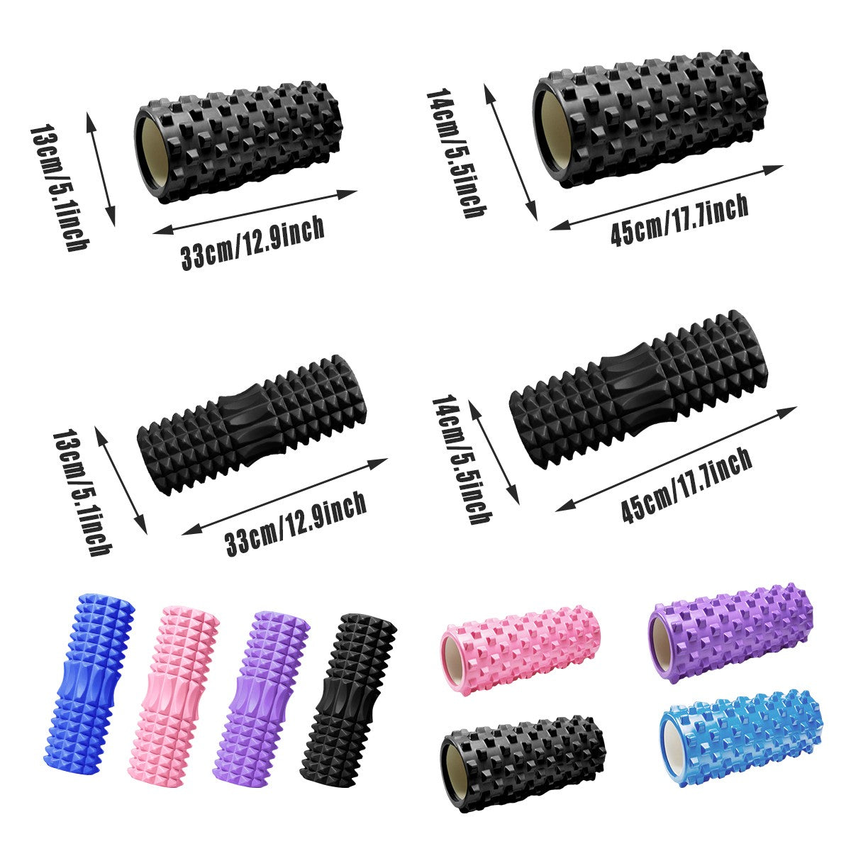 Pilates Foam Roller Physio Yoga Fitness GYM Exercise Training 3D Point 33/45CM