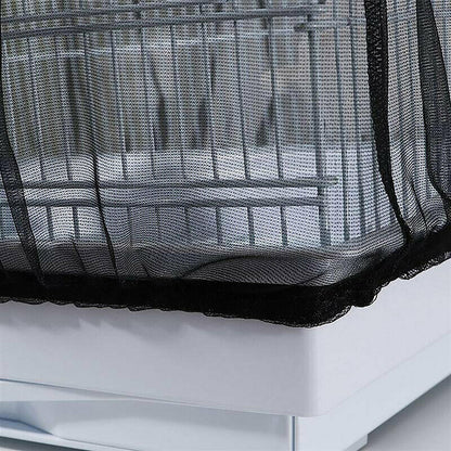 Shell Skirt Mesh Cover Pet Bird Cage Guard Nylon Net Seed Catcher S/M/L Black AU
