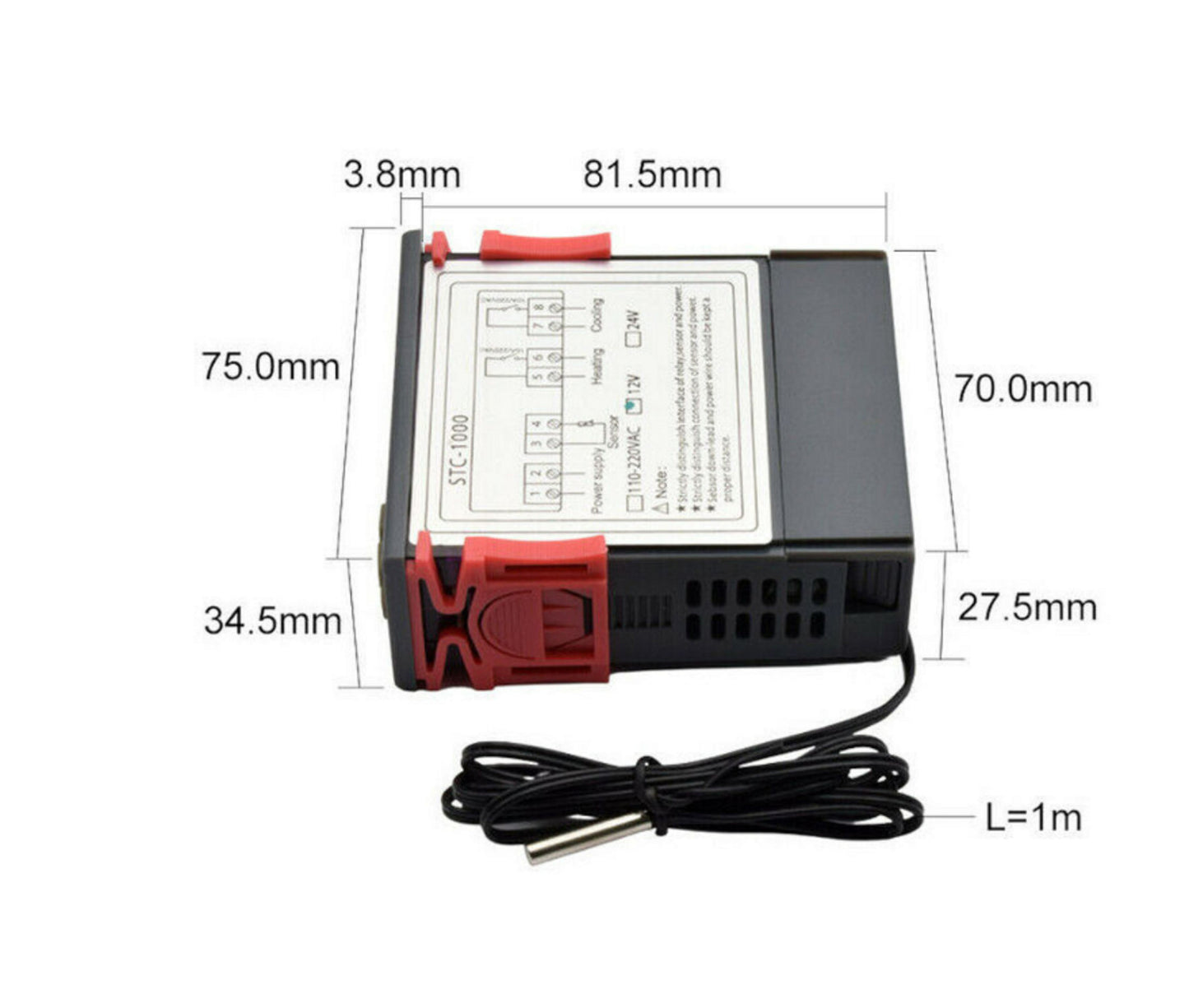 Digital Temperature Thermostat STC-1000 Controller 12V-220V Heating Cooling LCD