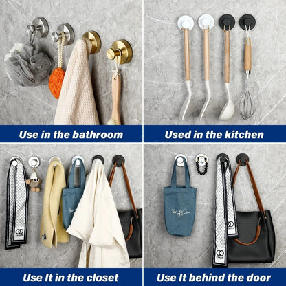 2-4PCS Strong Vacuum Suction Cup Hook Shower Towel Holder Hooks Bathroom Kitchen