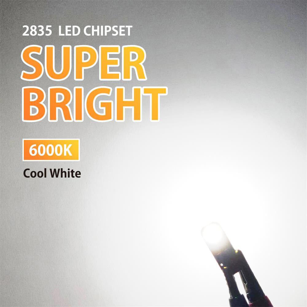 White 10x T10 168 194 6SMD White LED Light Wedge Side Corner Park Globe Bulb 12V
